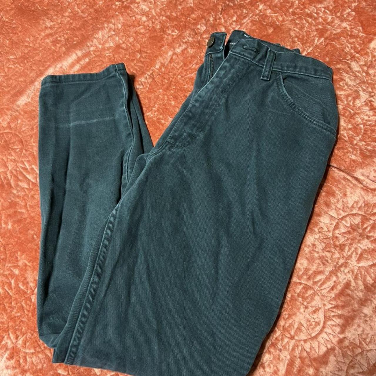 Forest green wrangler mom jeans! Super comfy and... Depop