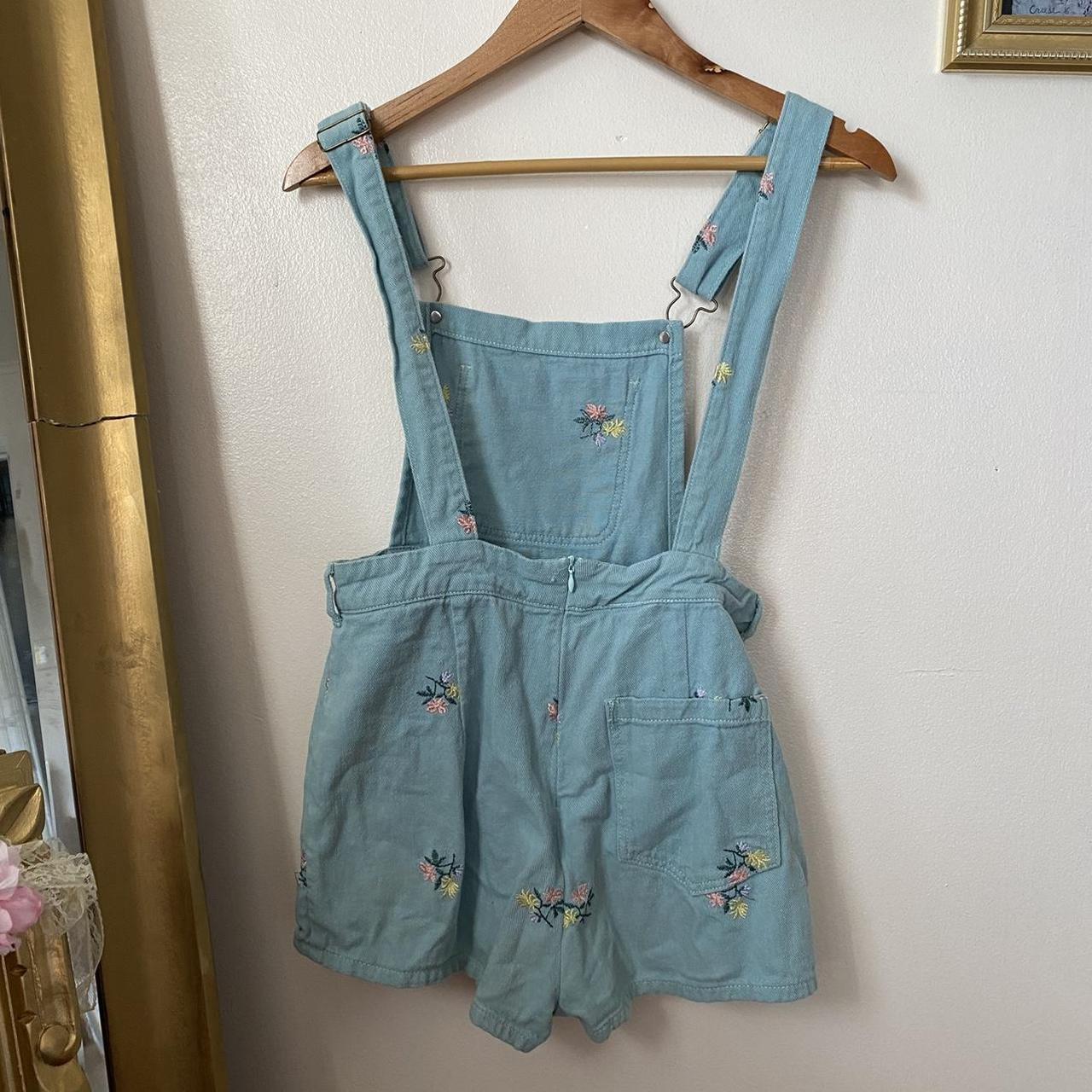 Cider Women's Blue and Yellow Dungareesoveralls Depop