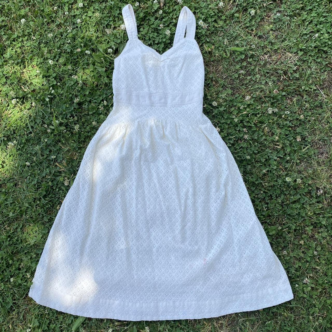 Women's Cream and White Dress | Depop