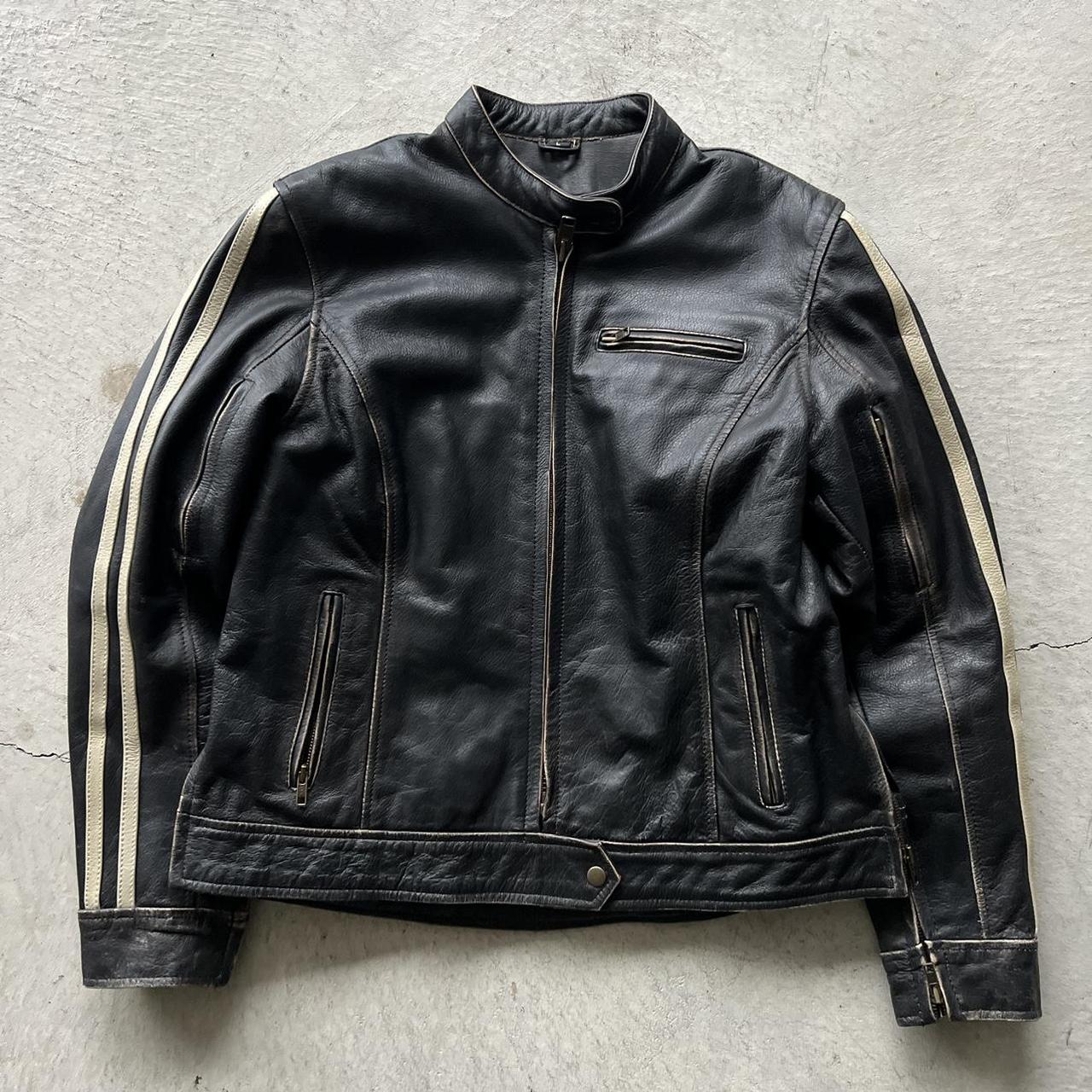 Boxy leather-jacket - Depop