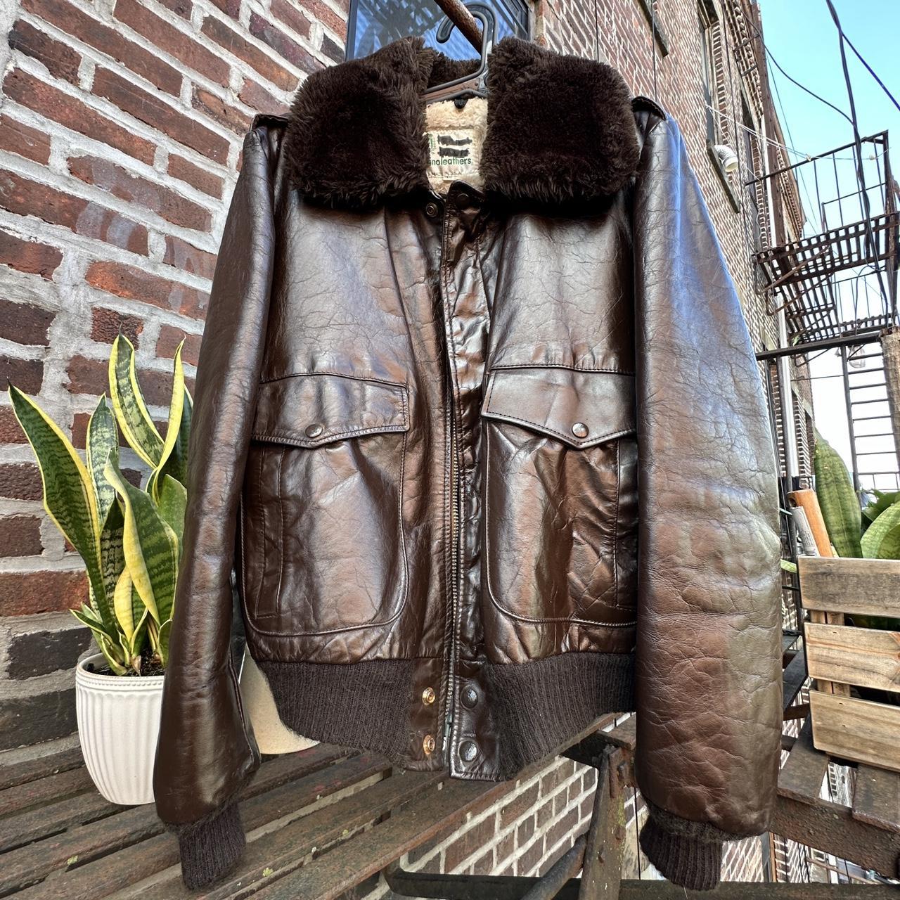 Size 42. Vintage Ginoleathers bomber jacket with...