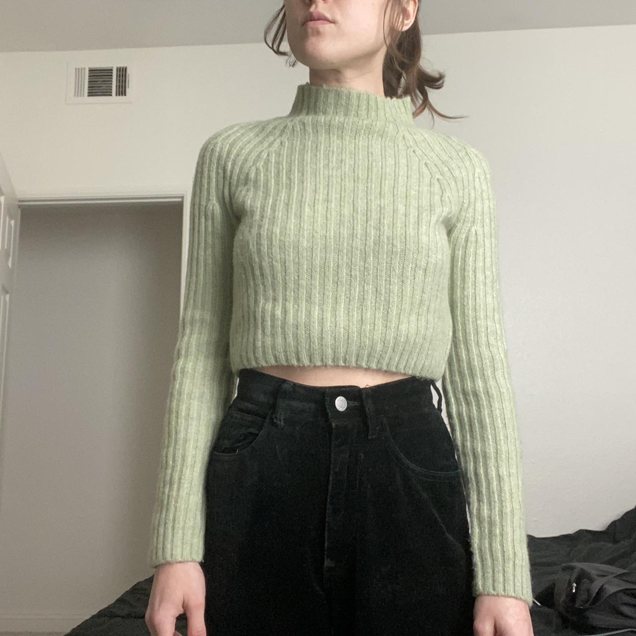 Monki Women's Green Jumper | Depop