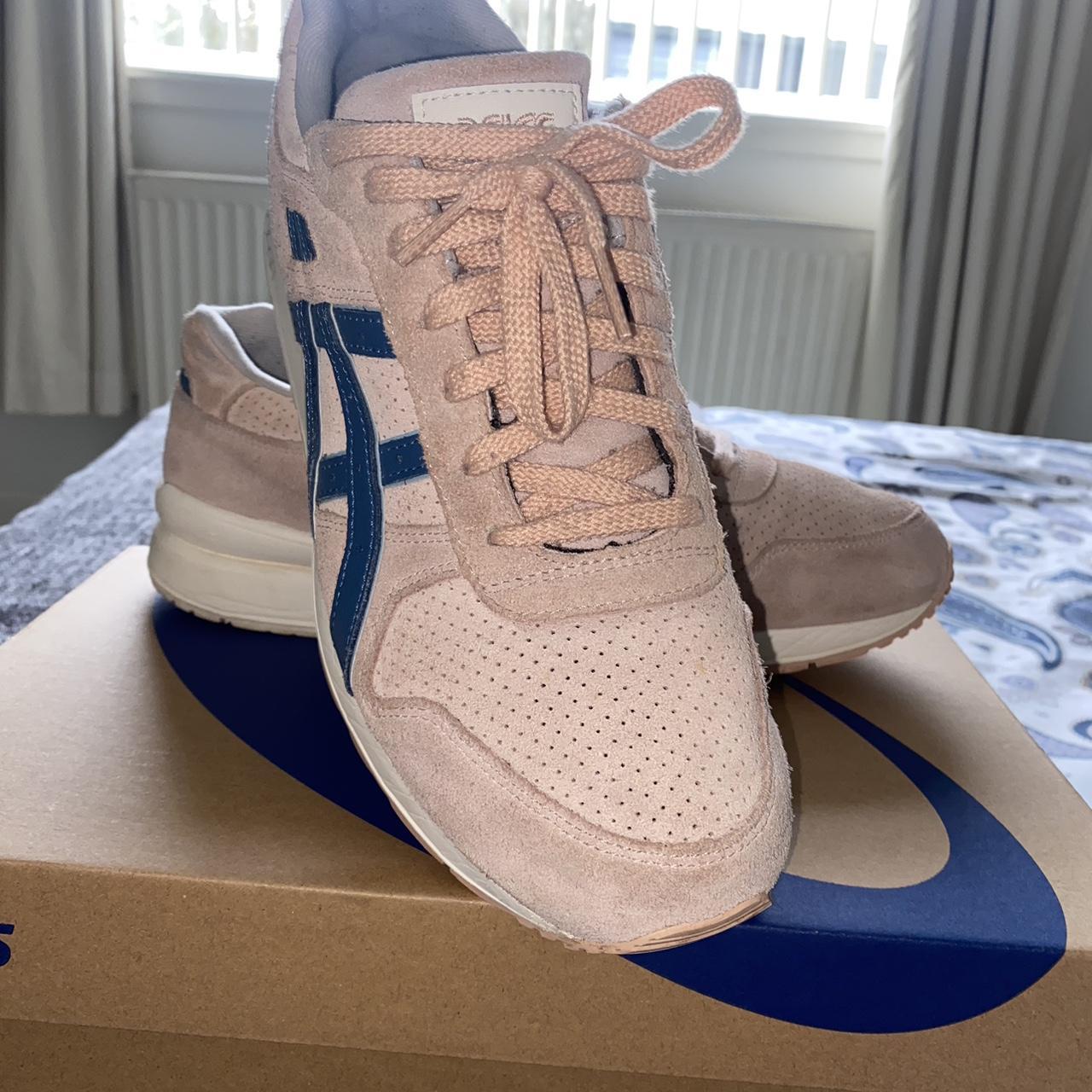 Pink suede asics hotsell