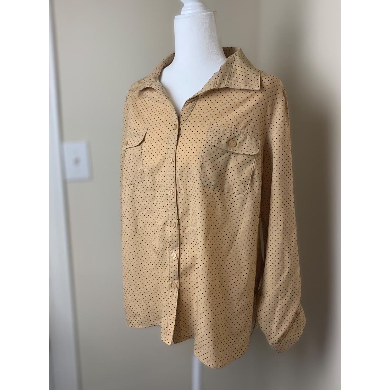 NY Collection Women's Tan Shirt Depop