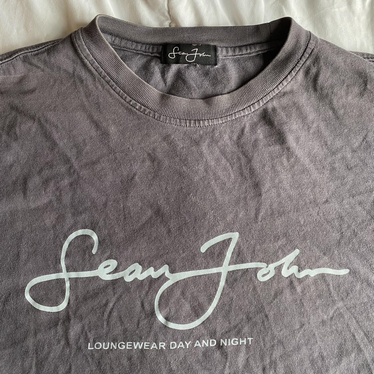 vintage sean john gray oversized tee perfect for a... - Depop