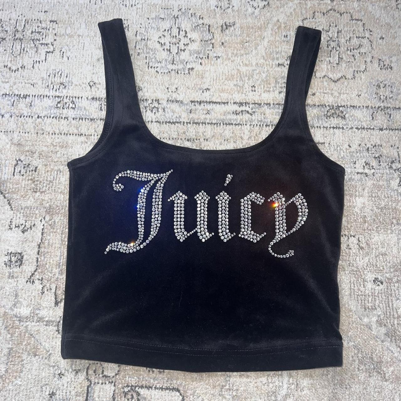 Cute black velvet juicy vest, perfect condition only... - Depop