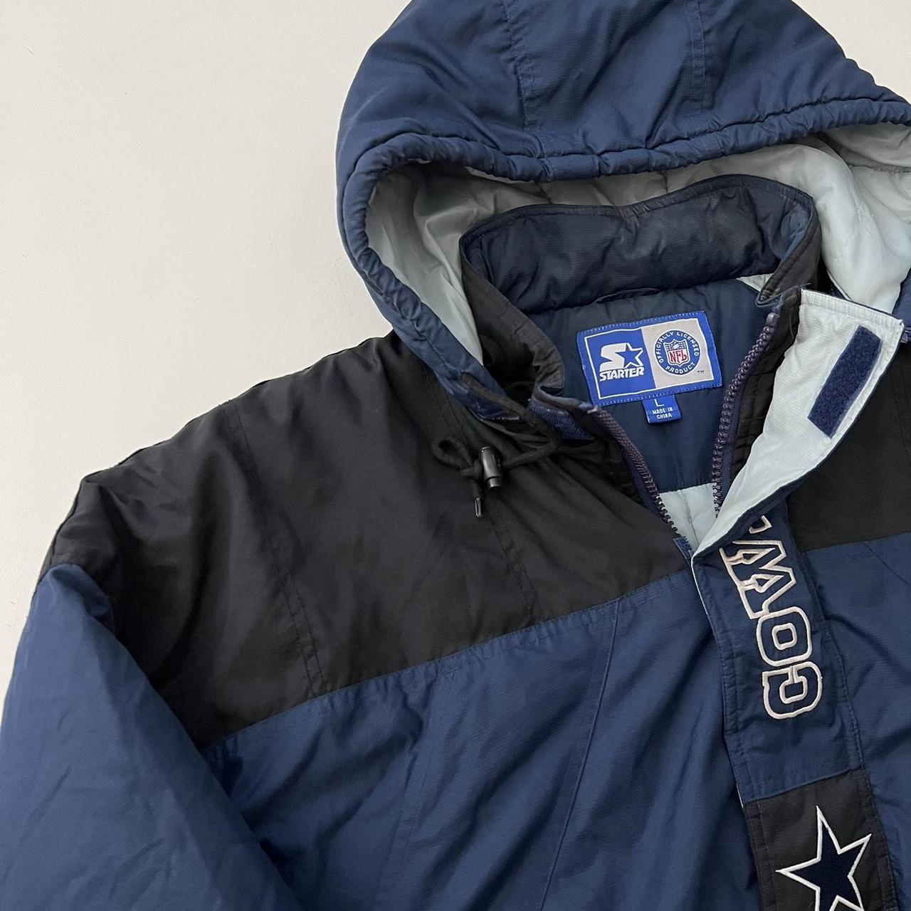 Vintage 90's Dallas Cowboys Starter Hooded Puffer - Depop