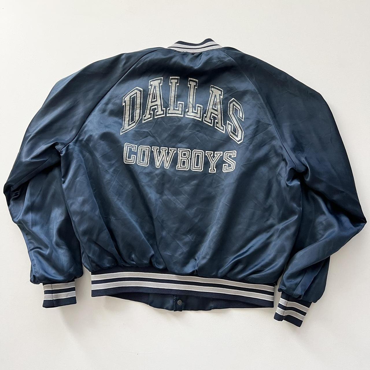 Maker of Jacket NFL Dallas Cowboys White Throwback D Line Satin