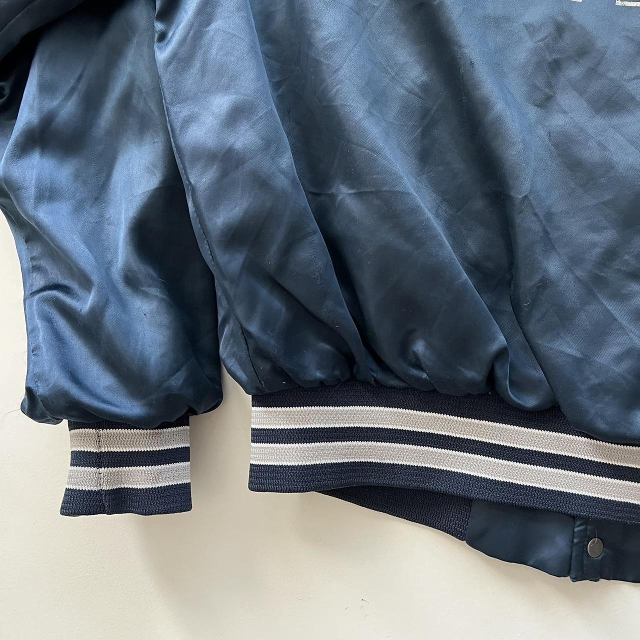 Vintage 1980s Dallas Cowboys Chalk Line Satin Bomber Jacket - L