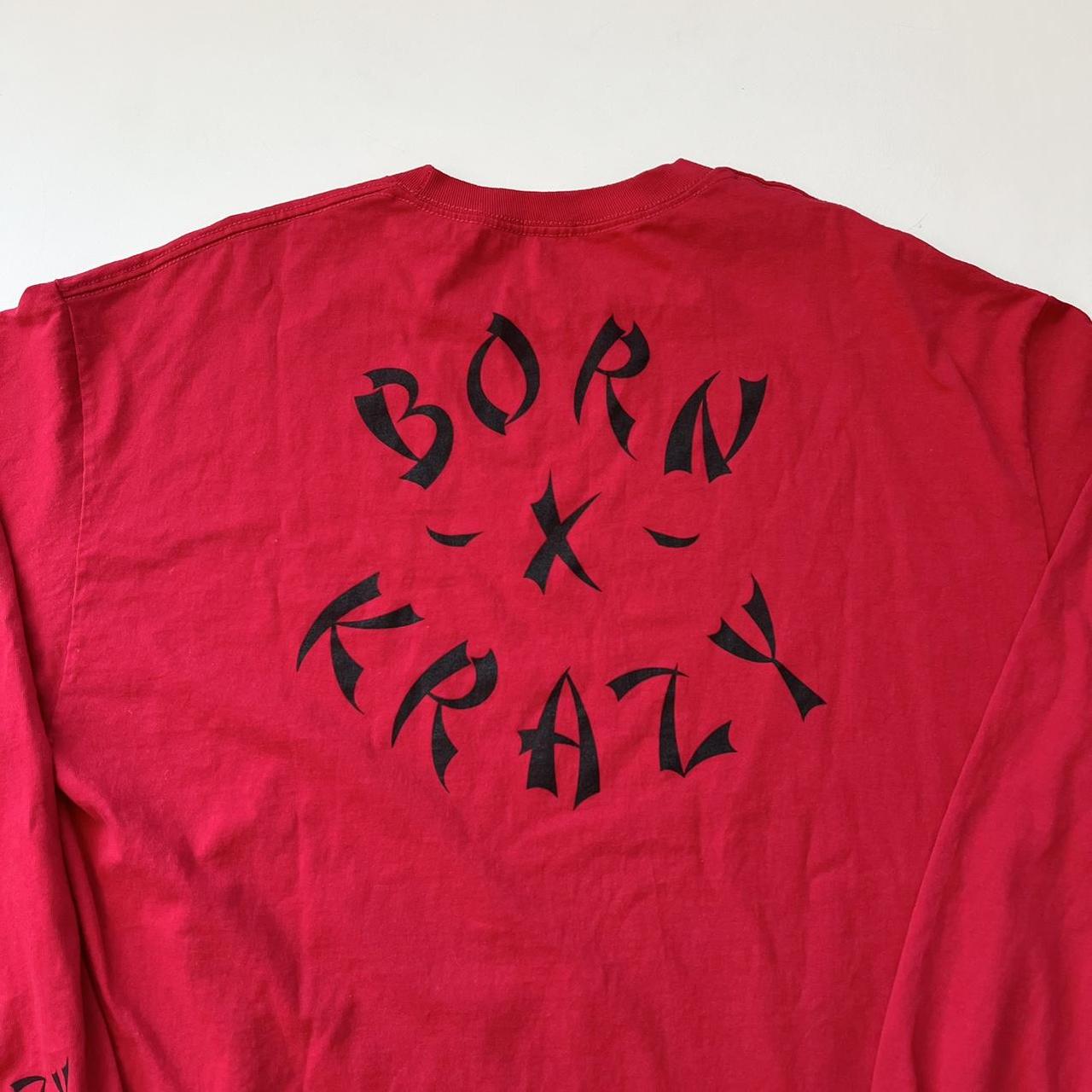 Born X Raised YG 4HUNNID Born Krazy Red Long Sleeve... - Depop