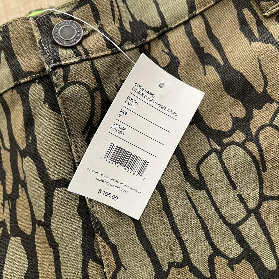 HUF GILMAN DOUBLE KNEE CARPENTER CAMO PANTS BRAND... - Depop