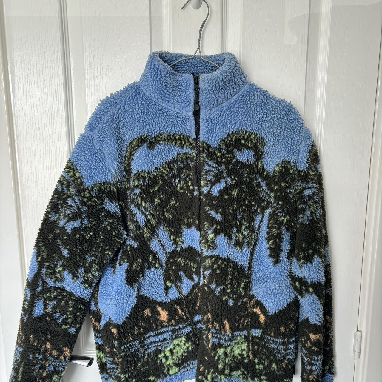 Stussy Hawaiian Tropical Jacquard Fleece in Blue... - Depop