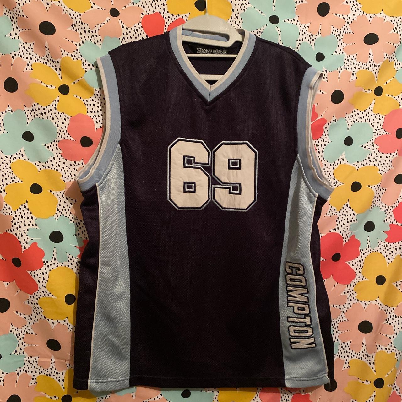 Men's White and Blue Vest Depop