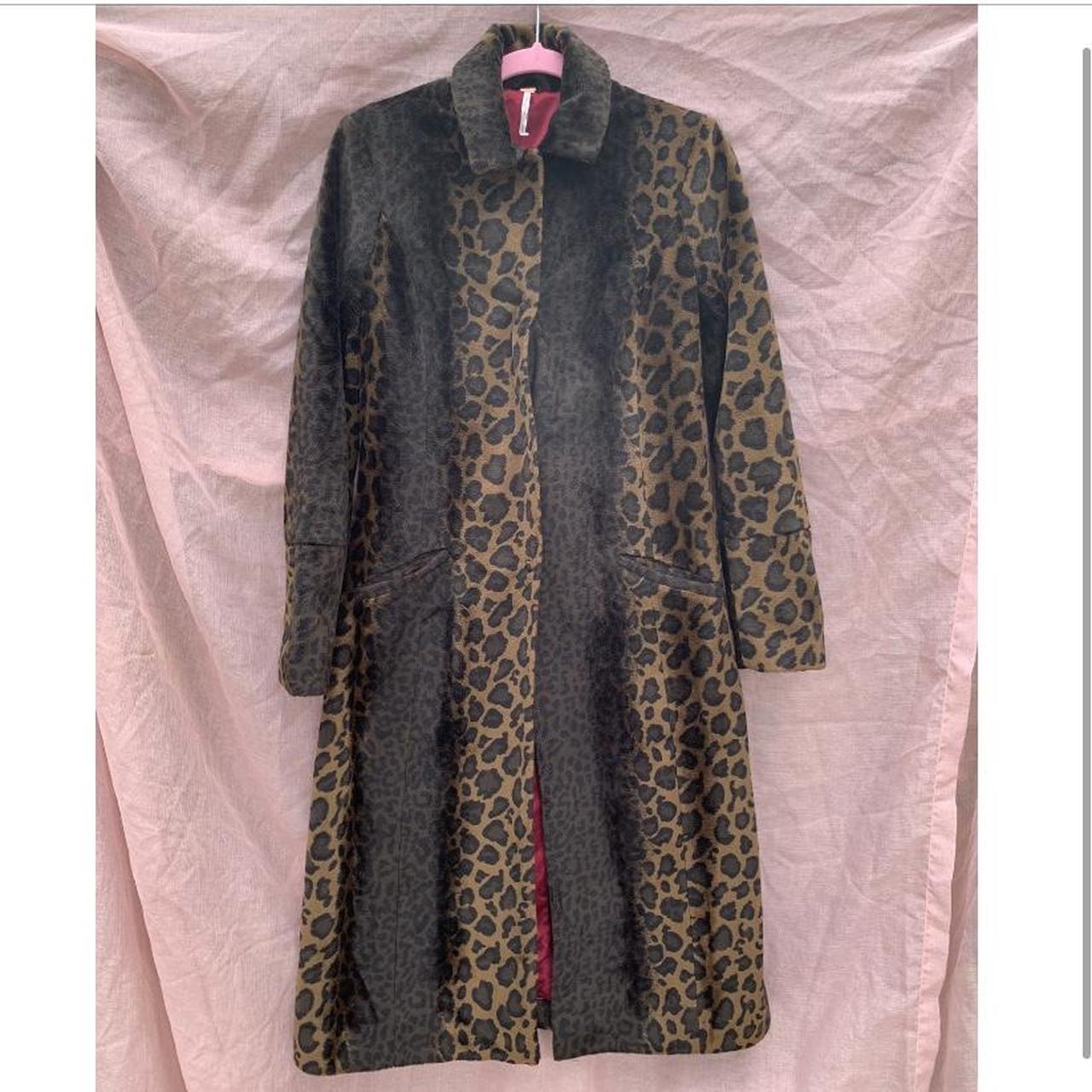 Free people faux 2024 fur leopard coat