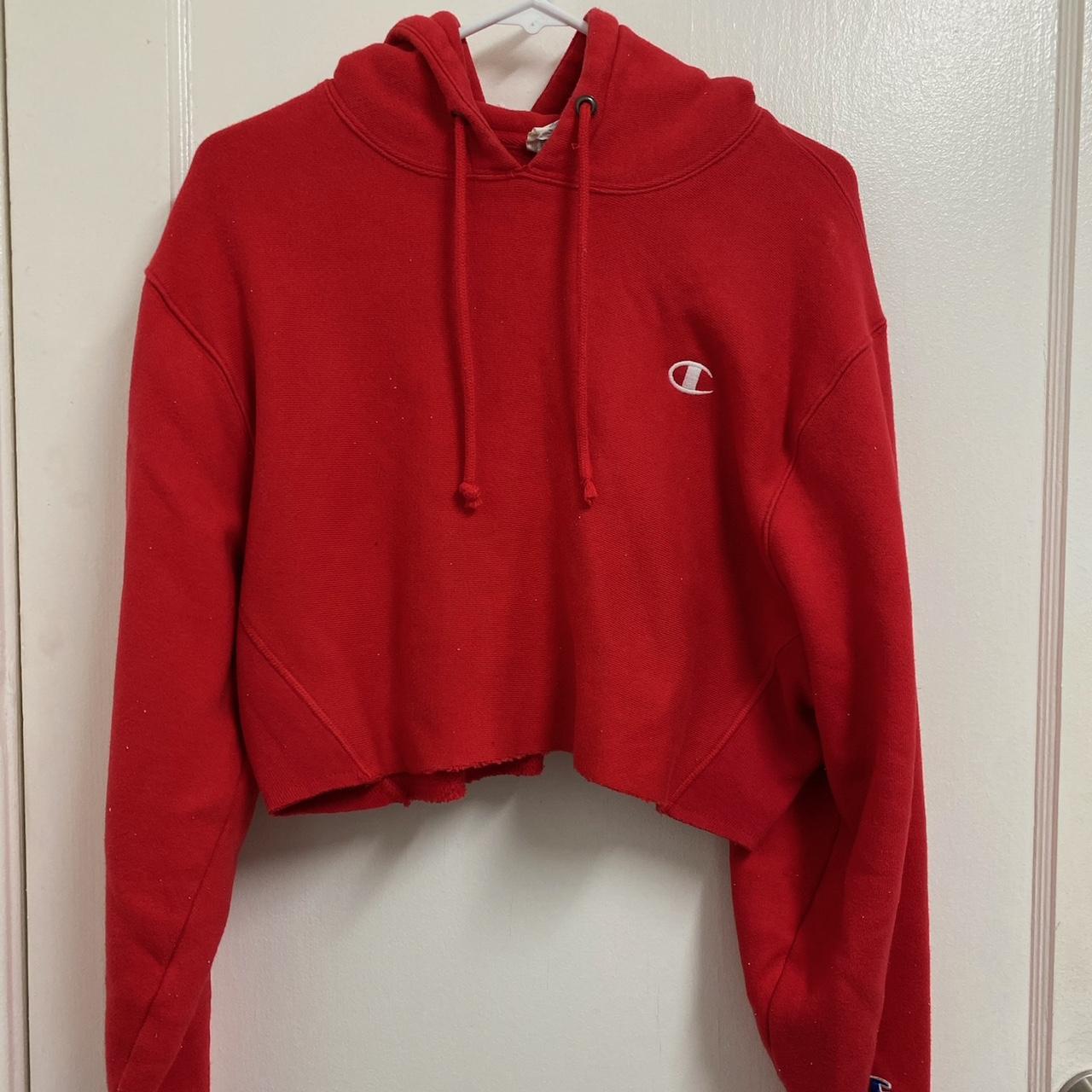 Champion cropped clearance hoodie red