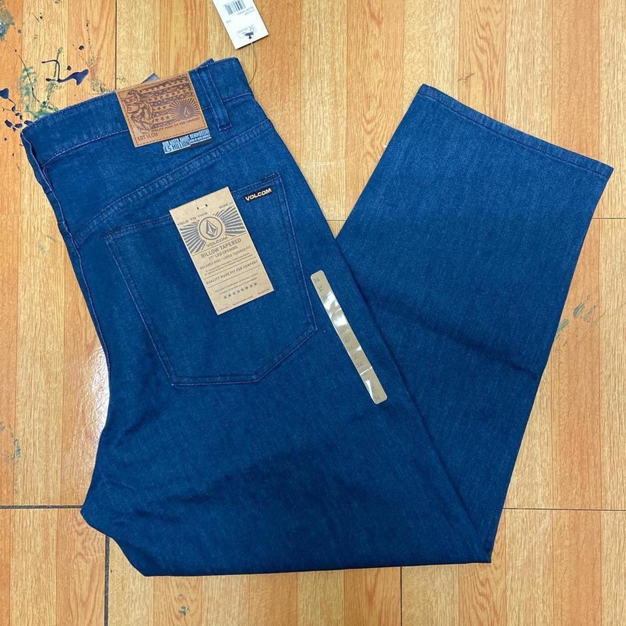 Volcom Billow Tapered Rinsed Blue Baggy Jeans Size:... - Depop