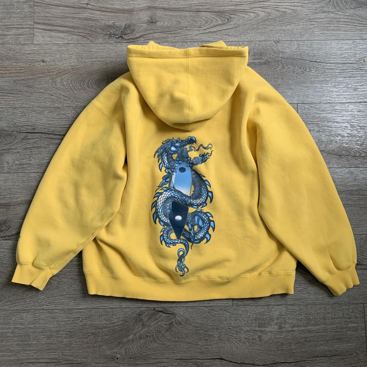 トップス 00s L.G.B. poncho hoodie japanese label Y2K JNCO hoodie dragon tribal skater super rare, | Depop