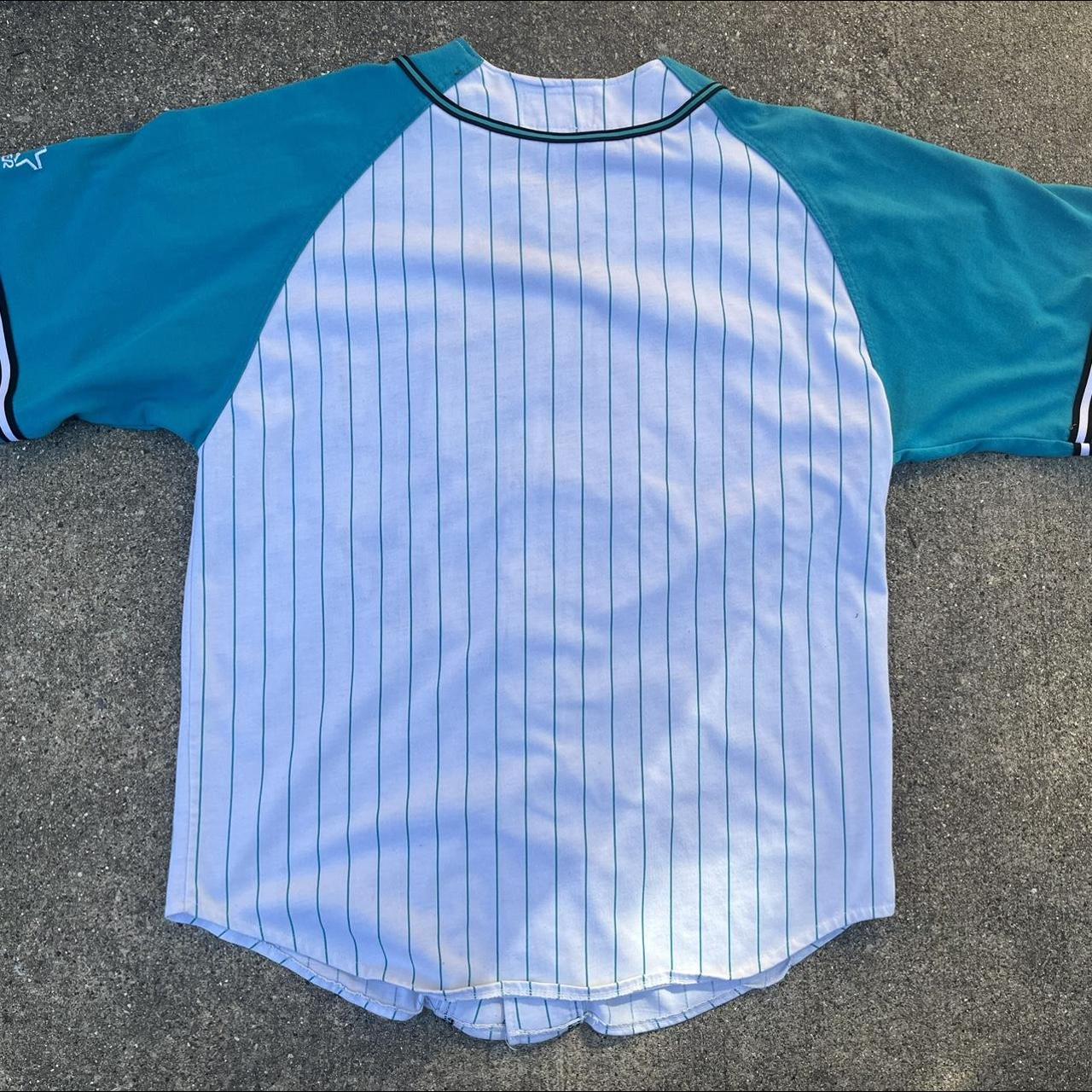 Vintage Starter Florida Marlins Teal 90s Baseball - Depop