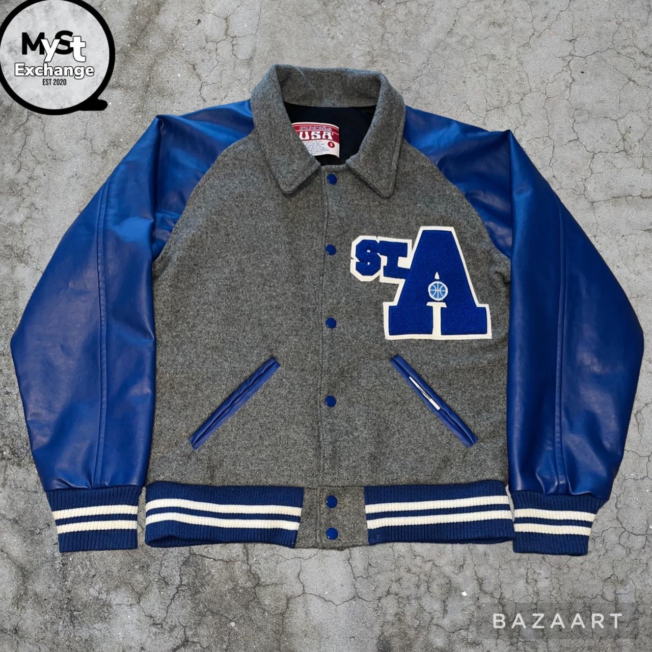 Vintage 90s Varsity Jacket 💙 Great condition... - Depop