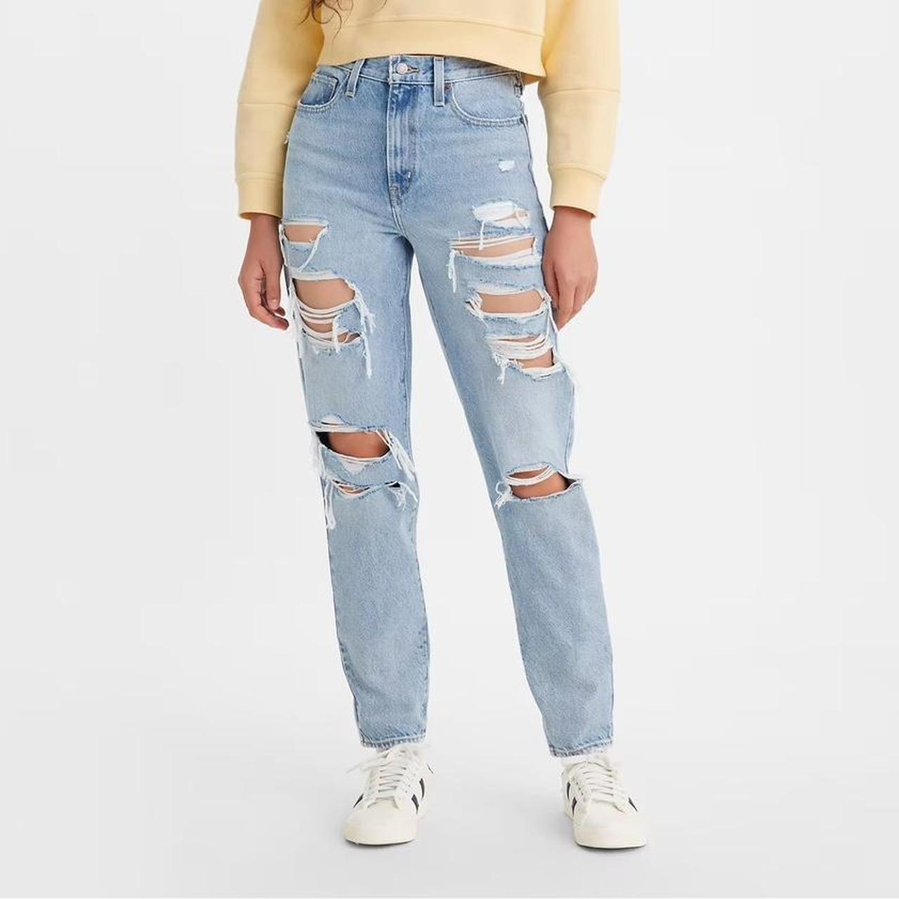 Levi s vintage light blue ripped jeans not worn as. Depop