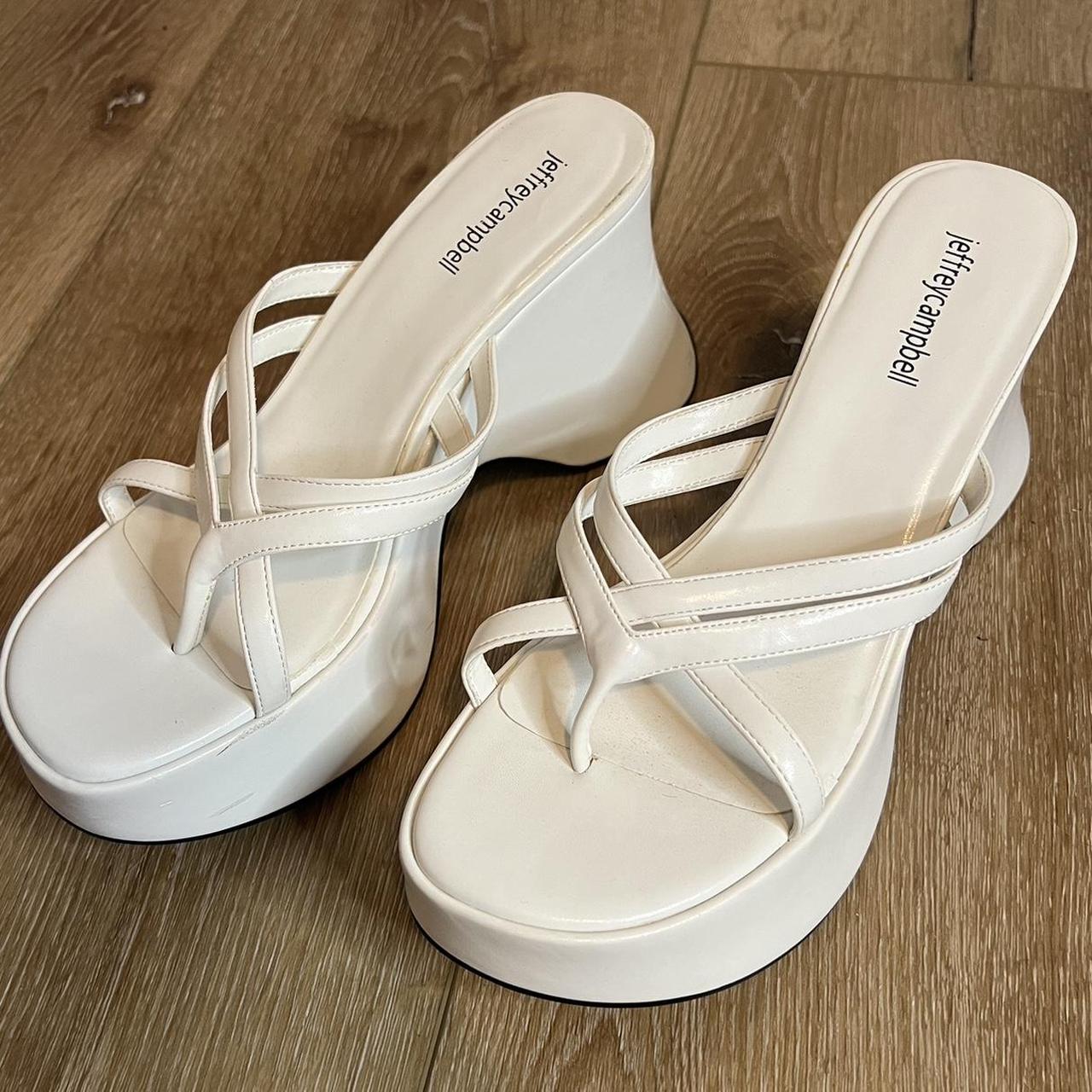 Jeffrey campbell white online sandals