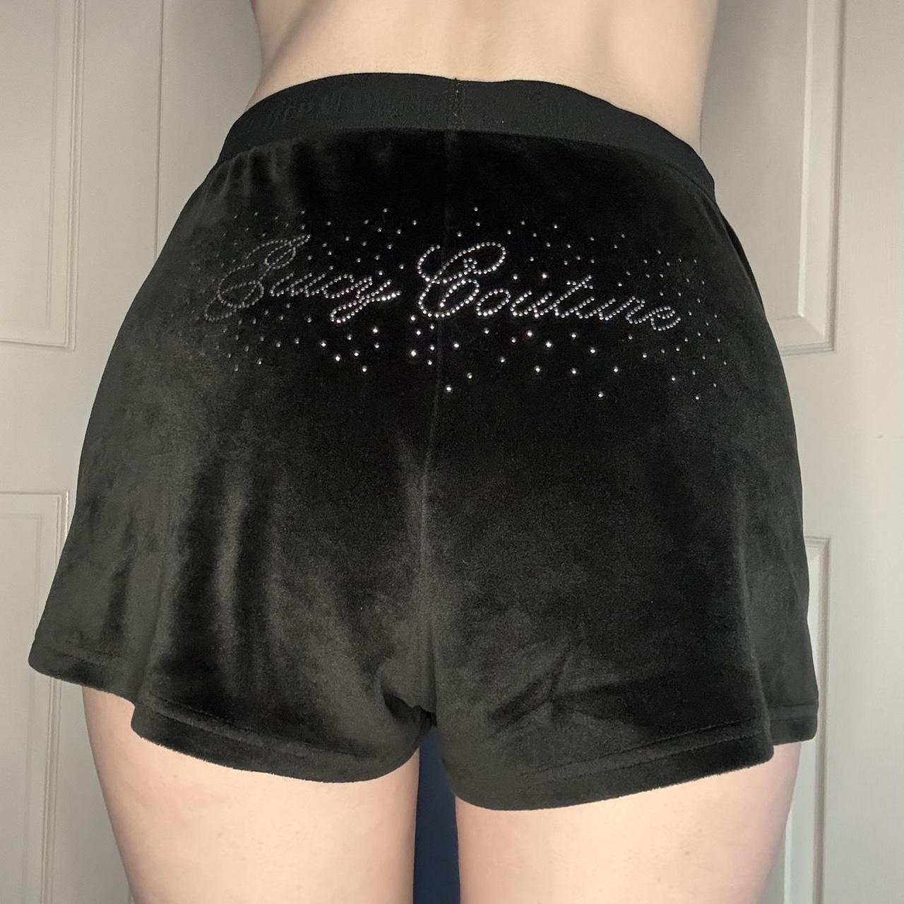 Juicy couture black mini shorts🖤 y2k juicy couture... - Depop