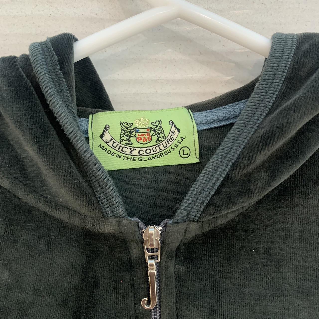 Emerald dark green juicy couture zip up jacket femme... - Depop