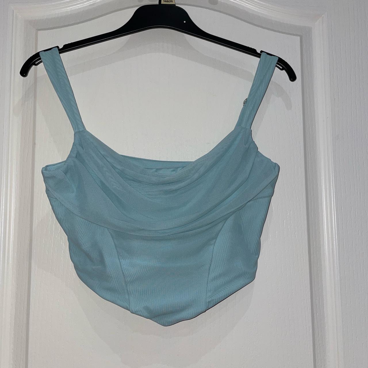 Oh Polly light blue corset top Size 10, perfect... Depop
