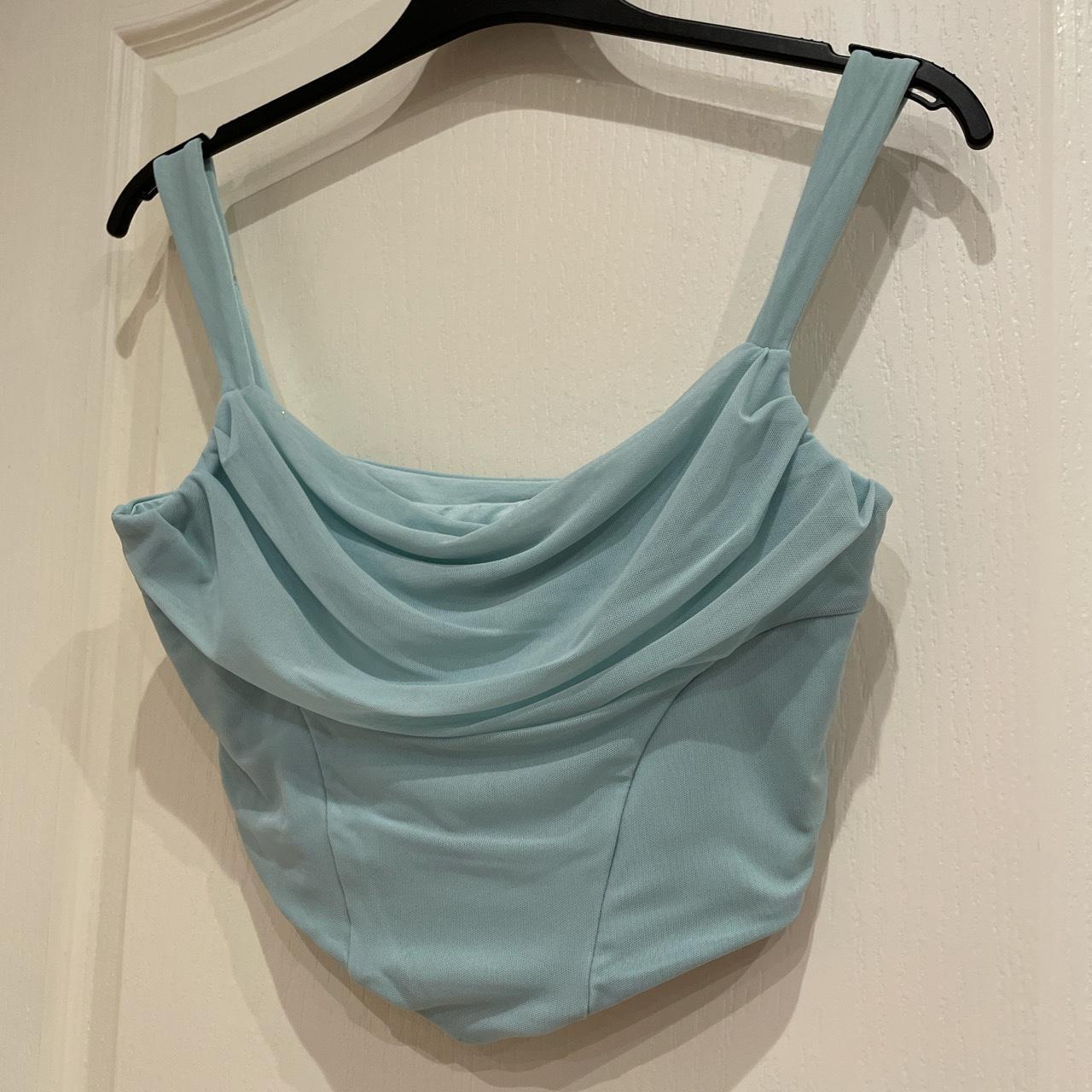Oh Polly light blue corset top Size 10, perfect... Depop