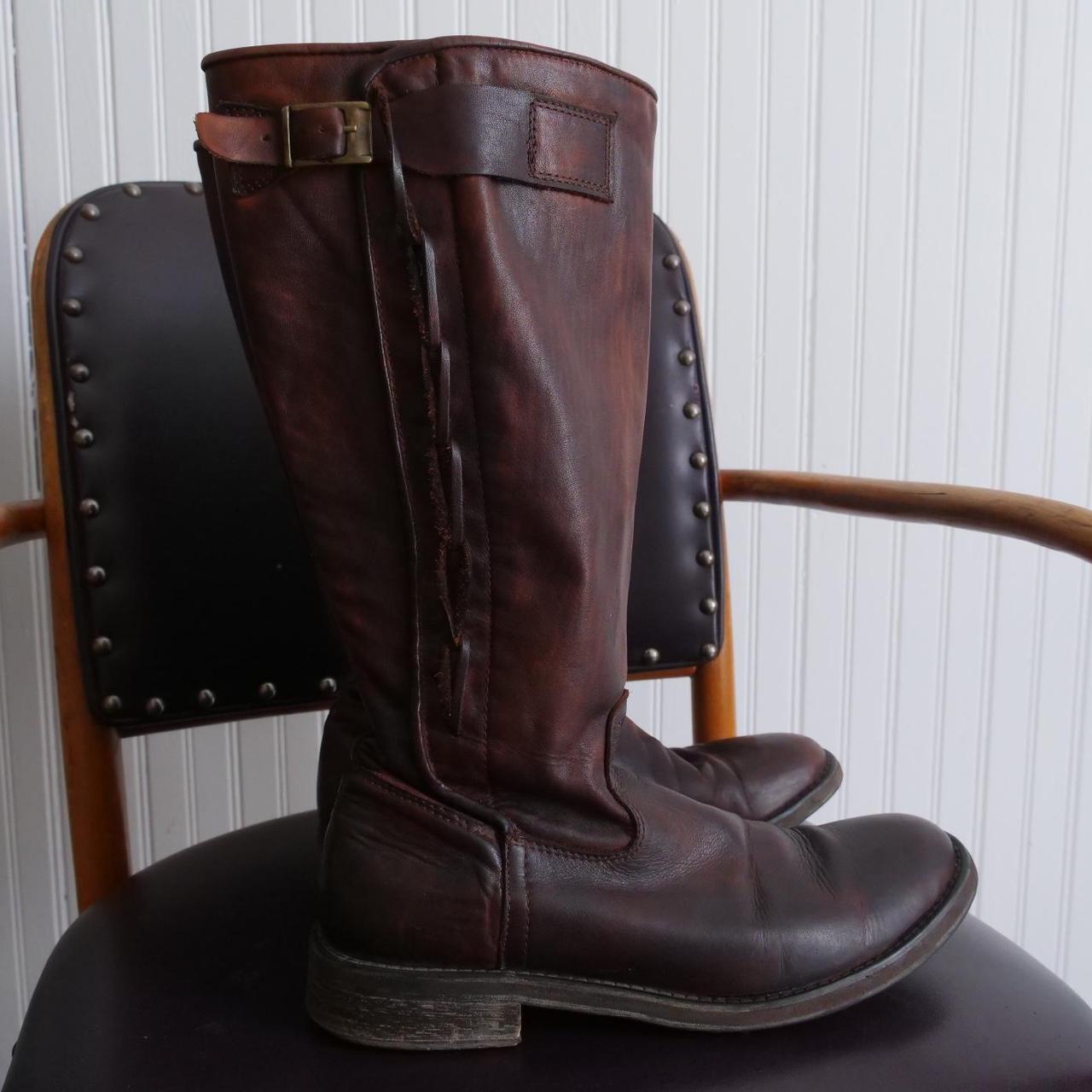 Rustic Bed Stu Cobbler Series tall zip up leather... Depop