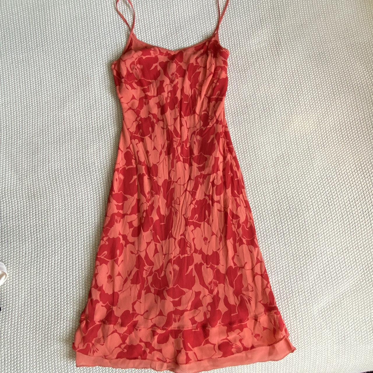floral beachh flowy midi dress old american... Depop