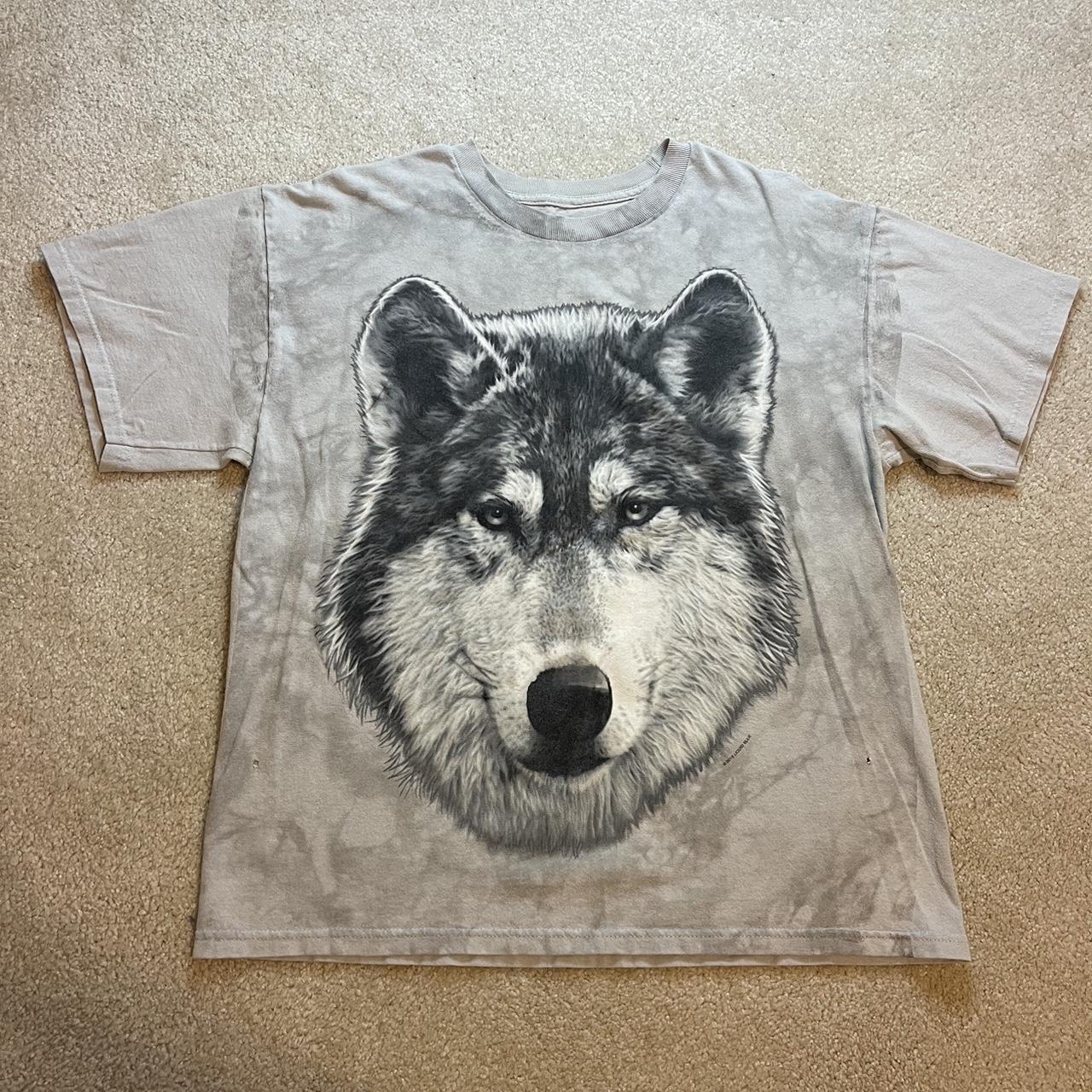 2015 liquid blue wolf tee, 2 small holes. no tag,... - Depop