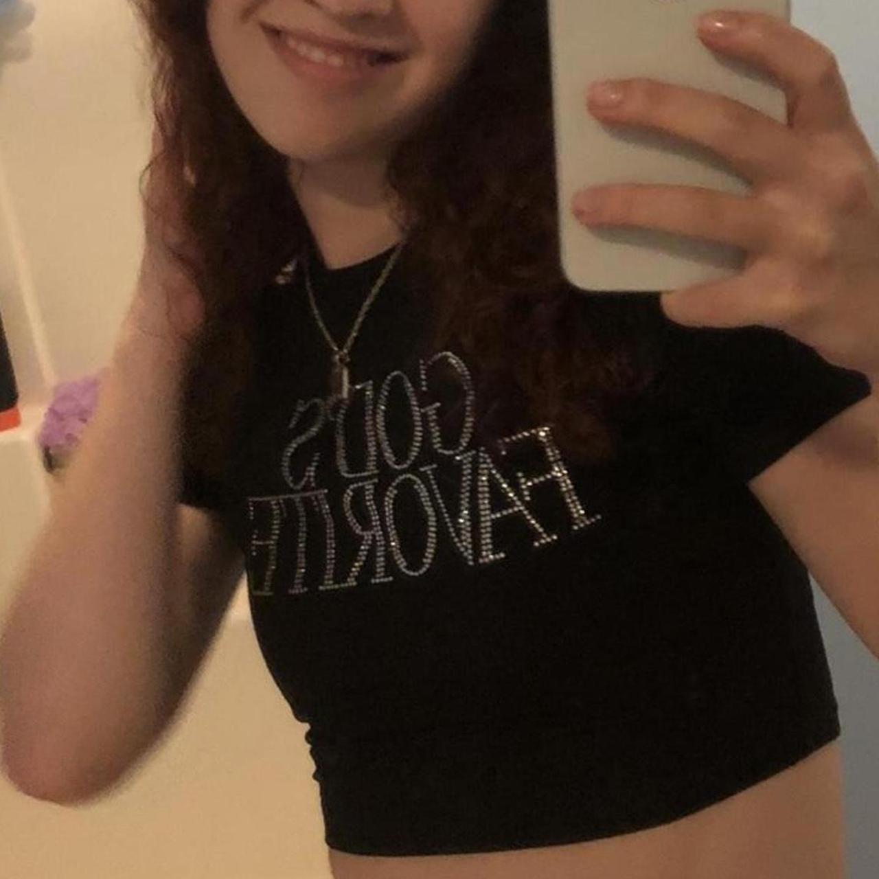 トップス Praying God's Favorite Crop Black Praying SSENSE Exclusive Black 'God's Favorite' Crop