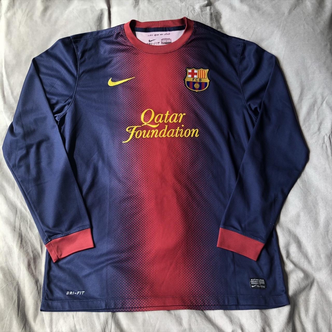 Rare Barcelona Player Issue Long Sleeve Home Jersey... - Depop