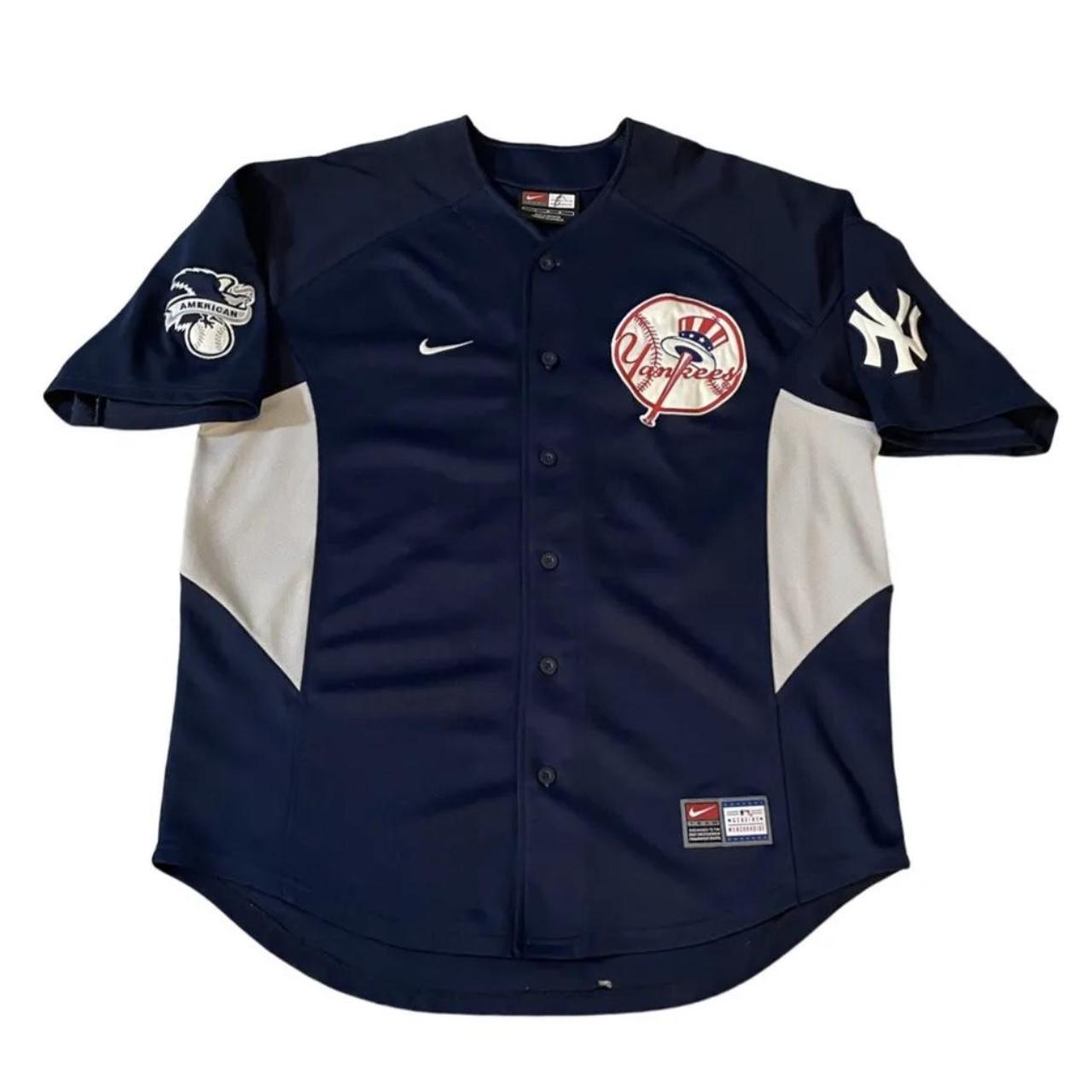 Vintage Nike Navy Blue New York Yankees Jersey Size Large