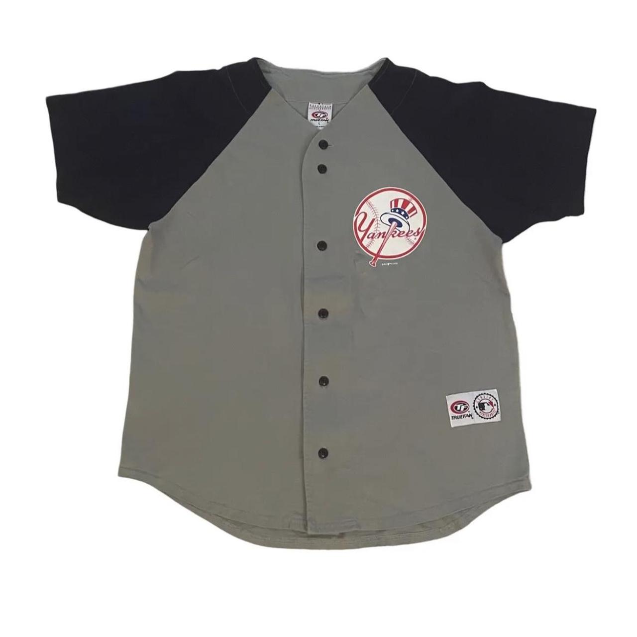 Vintage New York Yankees Button Up Shirt Short Sleeve Size Large