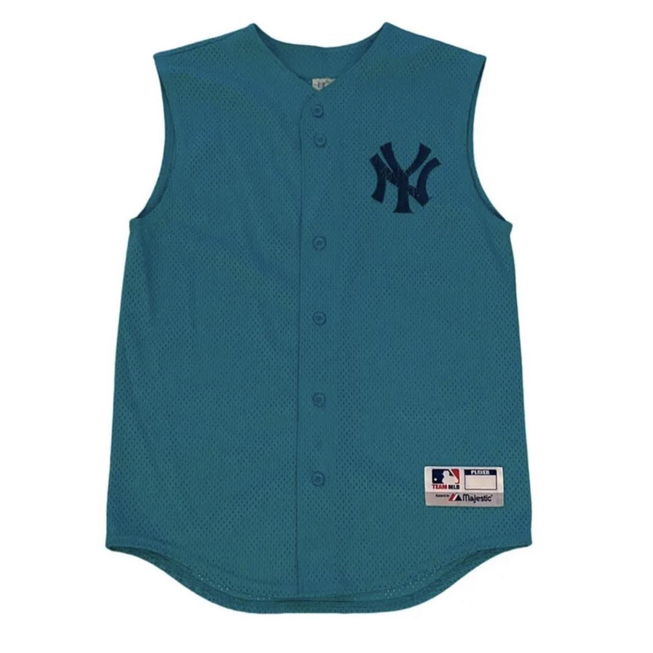 Vintage Majestic New York Yankees Blue Green Alternate Jersey Mens