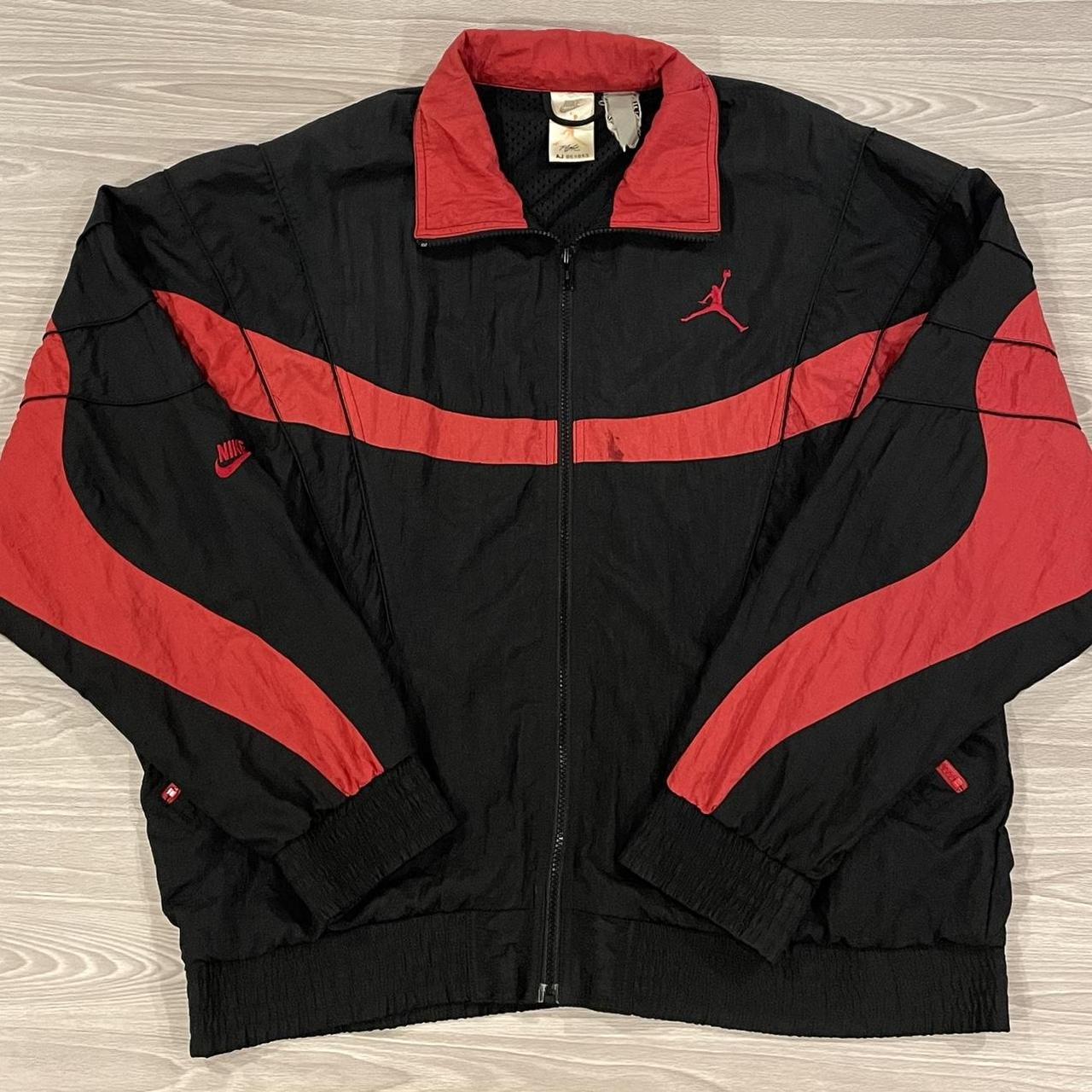 Vintage 80 s Nike Air Jordan Flight Jacket Red Black. Depop