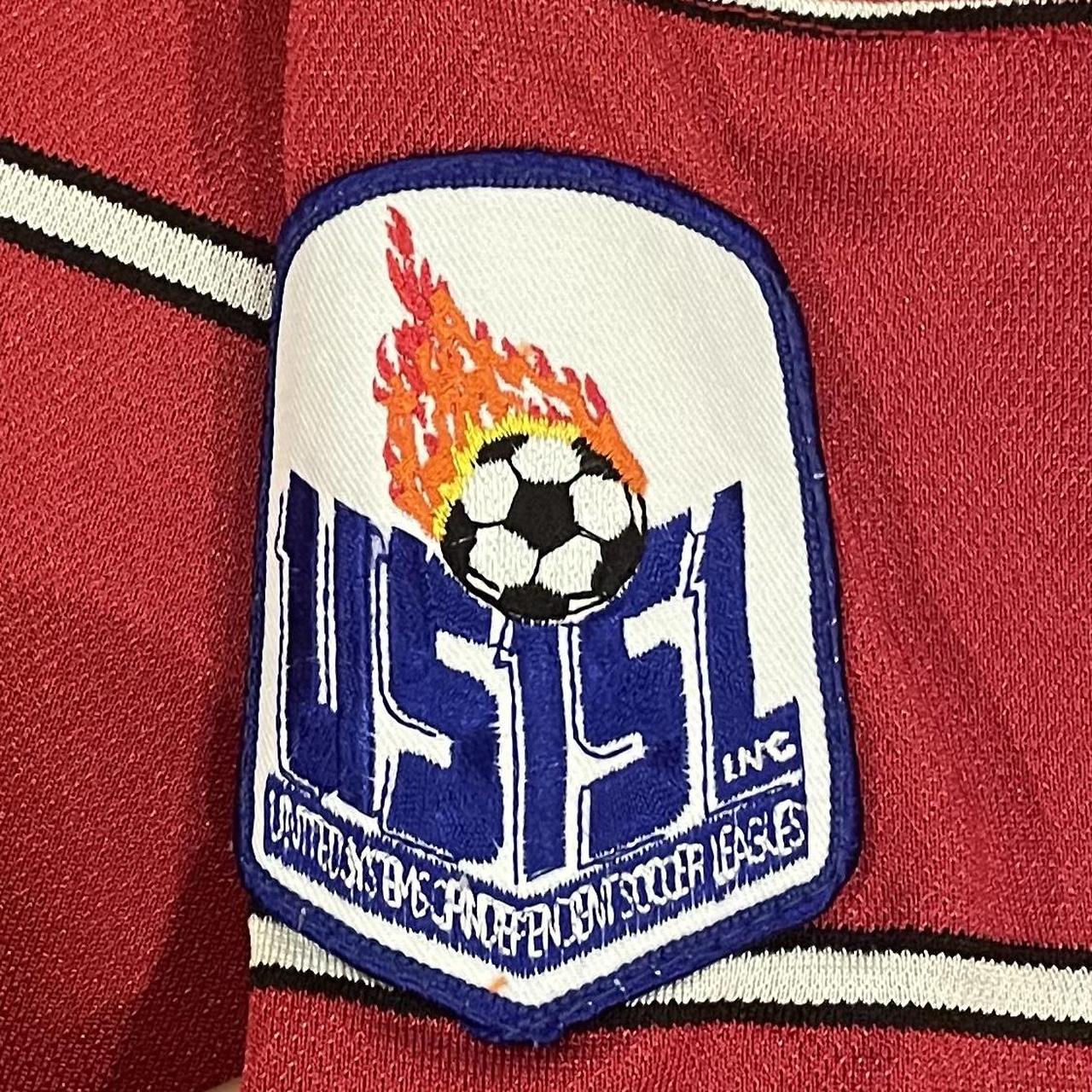 Vintage 90s Nike Red USISL Soccer Football Jersey | Depop