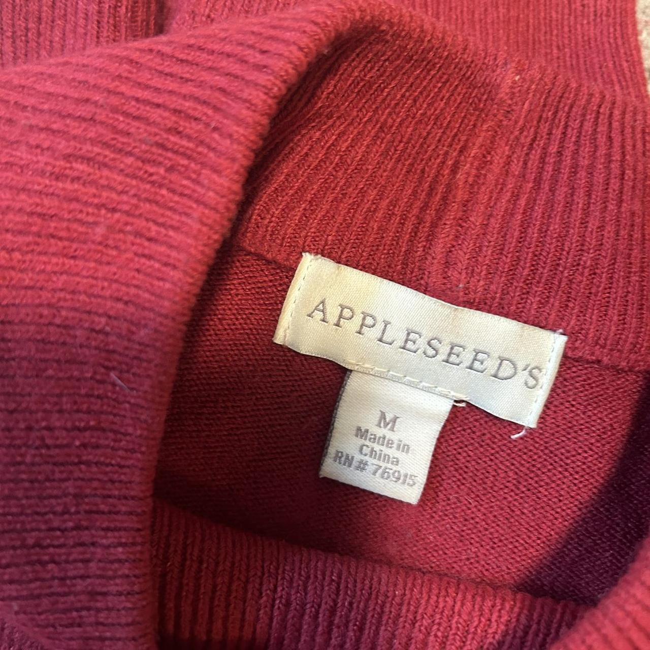 deep red appleseeds mock turtleneck sweater ️ size... Depop