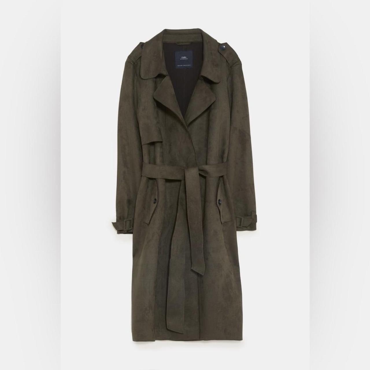 Faux suede clearance trench coat zara