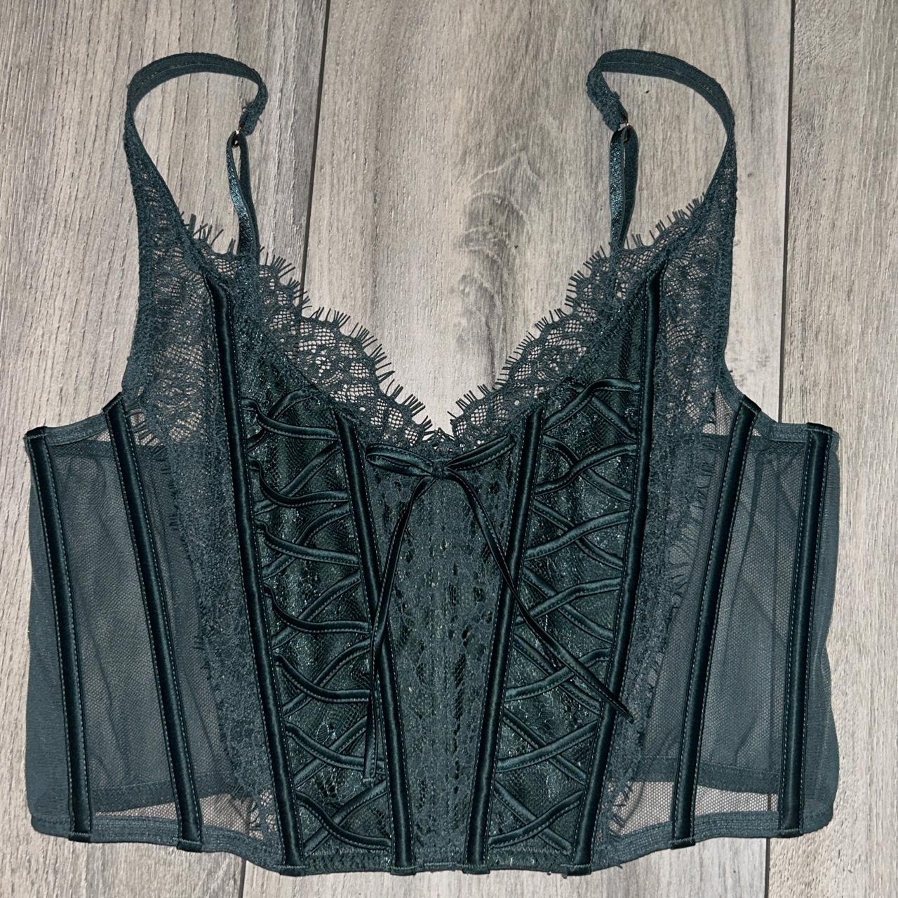 Victoria secret corset top Beautiful emerald green... Depop