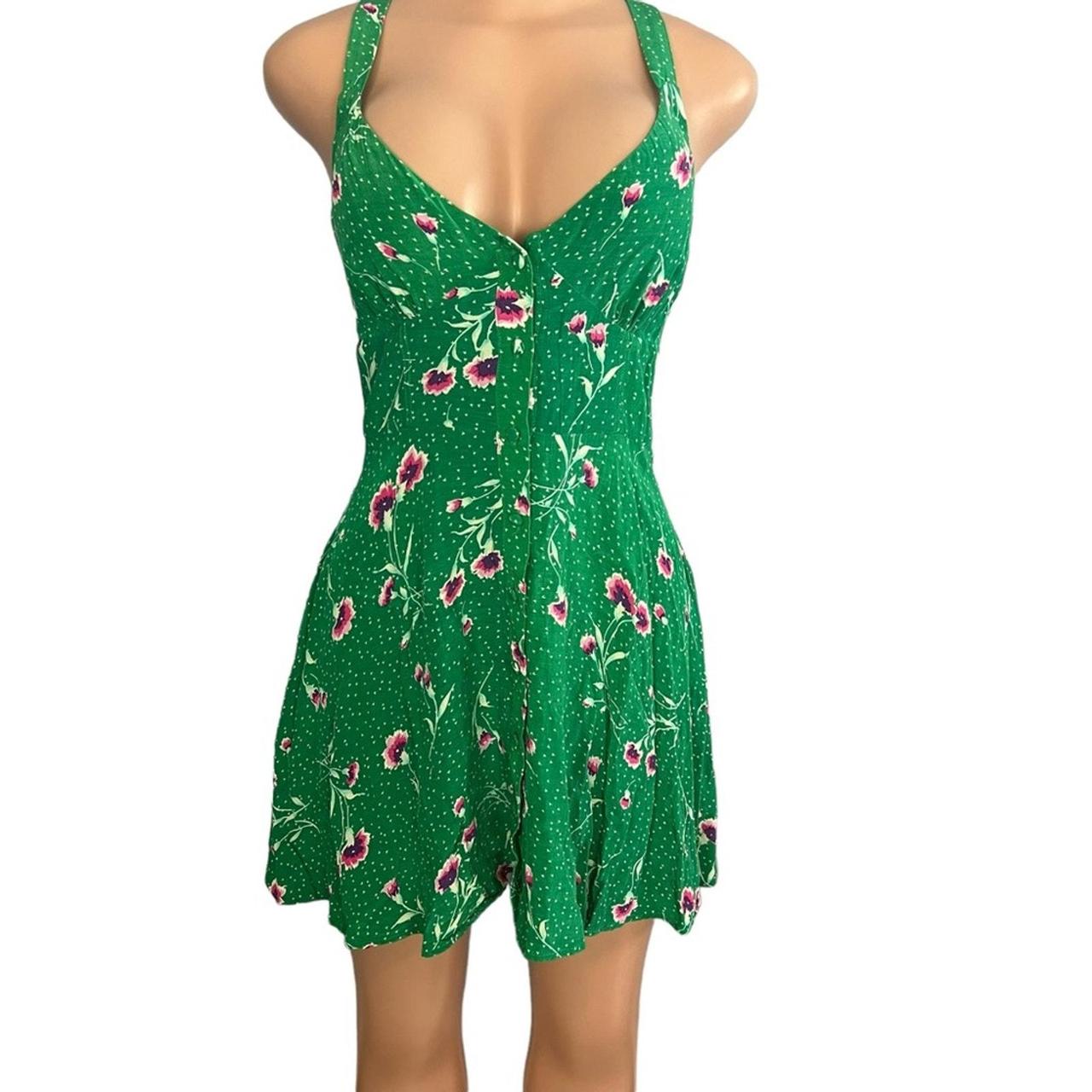 Free people green floral dress hotsell