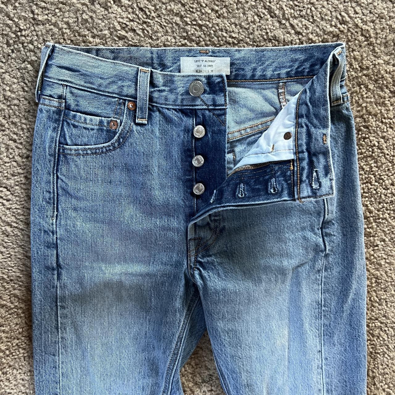 Levi's 501 outlet altered skinny jeans