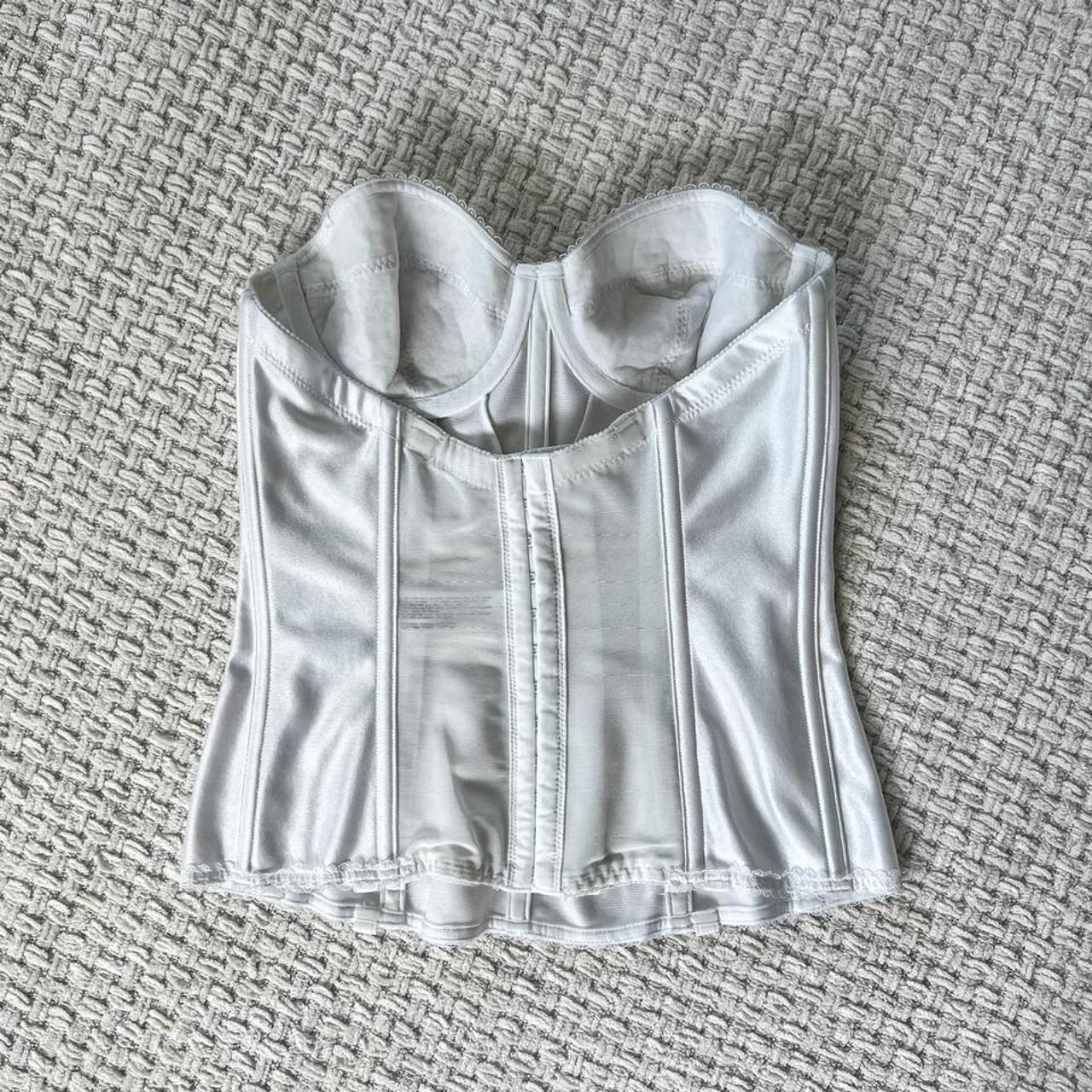 White Bustier Corset Top white satin boned bustier... - Depop
