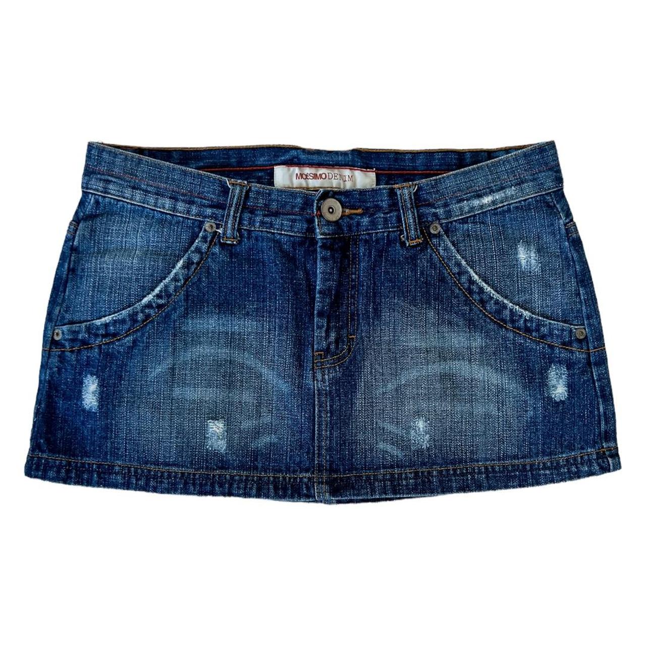 Vintage Y2K Mini Micro Denim Skirt Super Cute Denim... - Depop