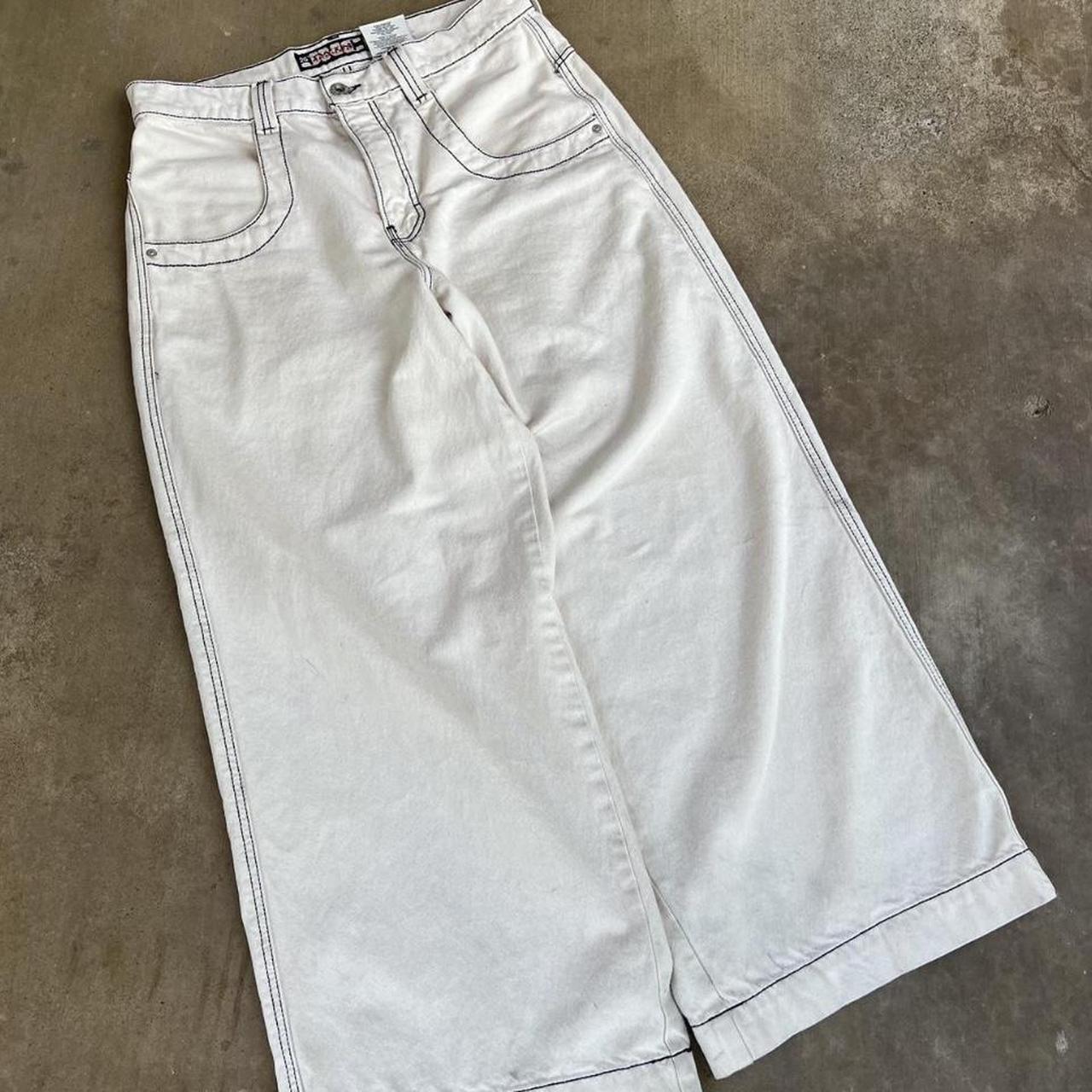 JNCO jeans vintage rare white twin cannons y2k... - Depop