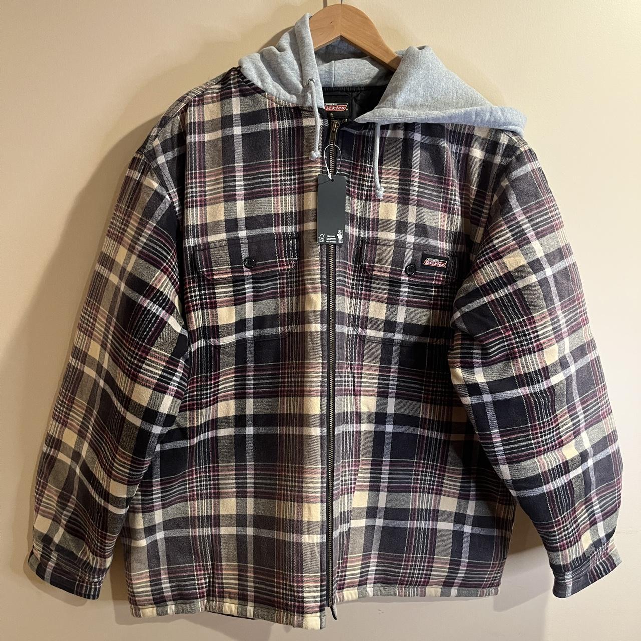 For sale is a supreme dickies plaid hooded zip up...