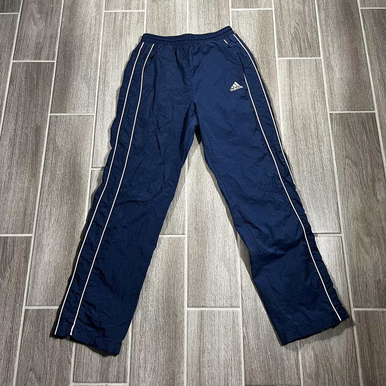 Adidas Men's Blue and White Trousers | Depop