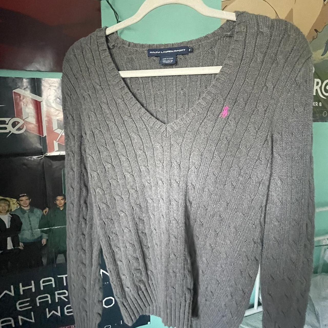 LOFT Lou and Grey Star V-Neck Sweater in White, Red, - Depop